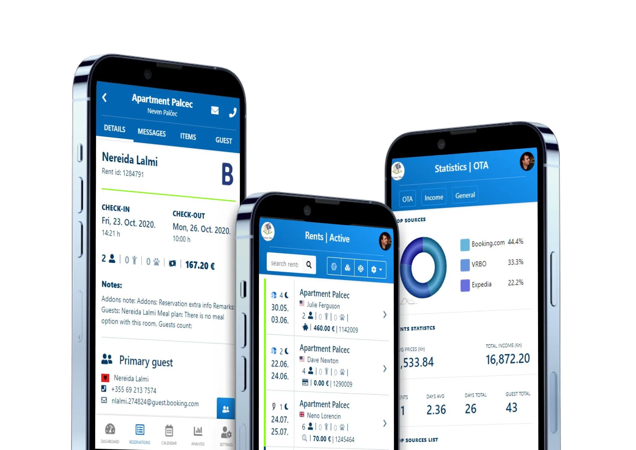 MyRent mobilna aplikacija na mobilnim uređajima